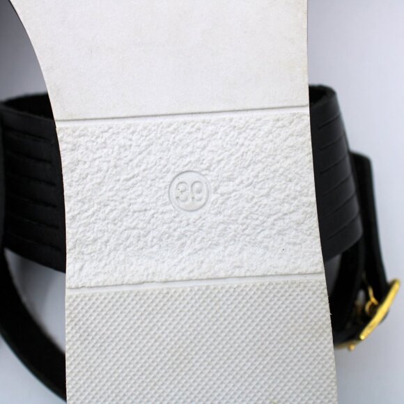 Carlo Pera Double Strap Black Leather Italian Sandals Size 39 - Picture 8 of 8